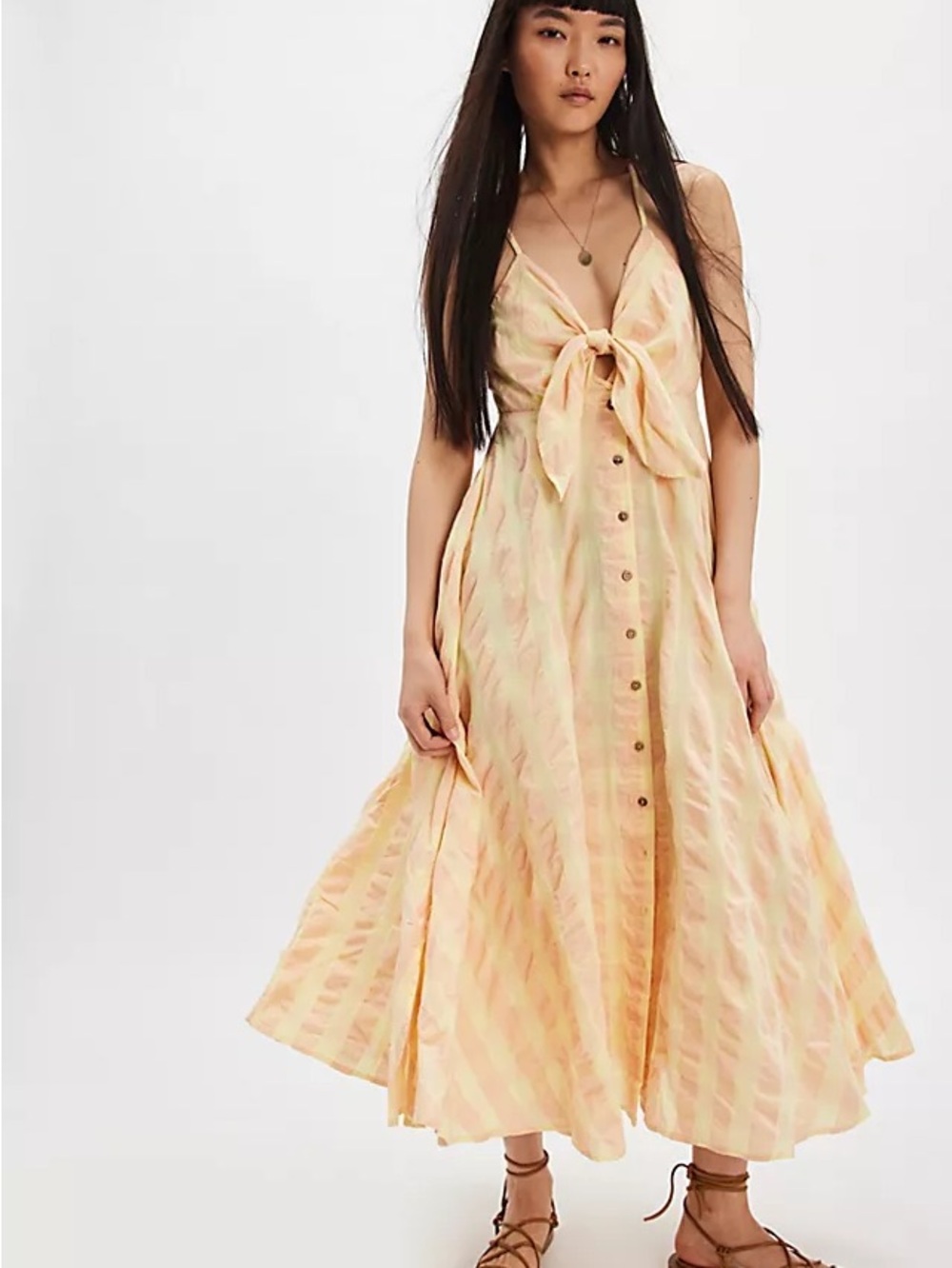 FREE PEOPLE VIA MIDI DRESS SIZE XS MSRP $128.00 NWT
